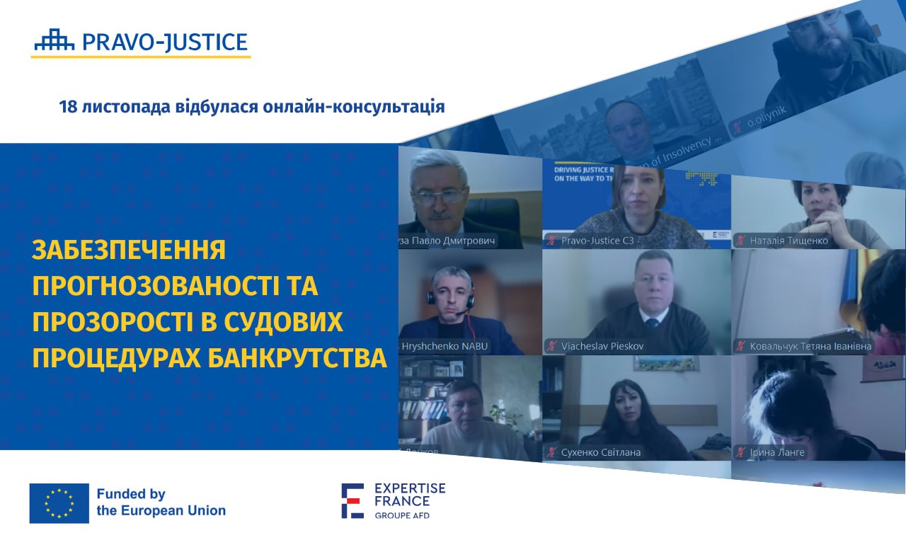 Ensuring Predictability and Transparency in Bankruptcy-related Court Procedures: Discussion Was Held within the Framework of Legal Monitoring